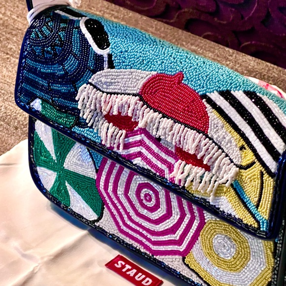 πΊπHPππΊ NWT Staud Beaded Tommy Bag Umbrellas - Picture 2 of 16